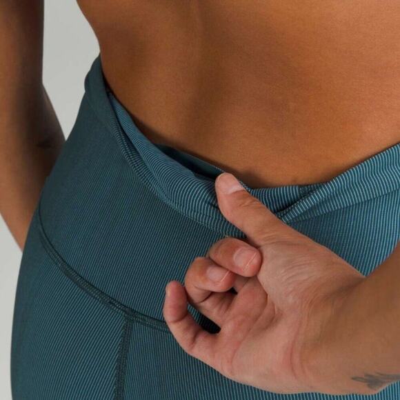 💚💙 Lululemon Base Pace High-Rise Tight 25” Two-Tone Ribbed - Size 8 💚💙 - Picture 5 of 13